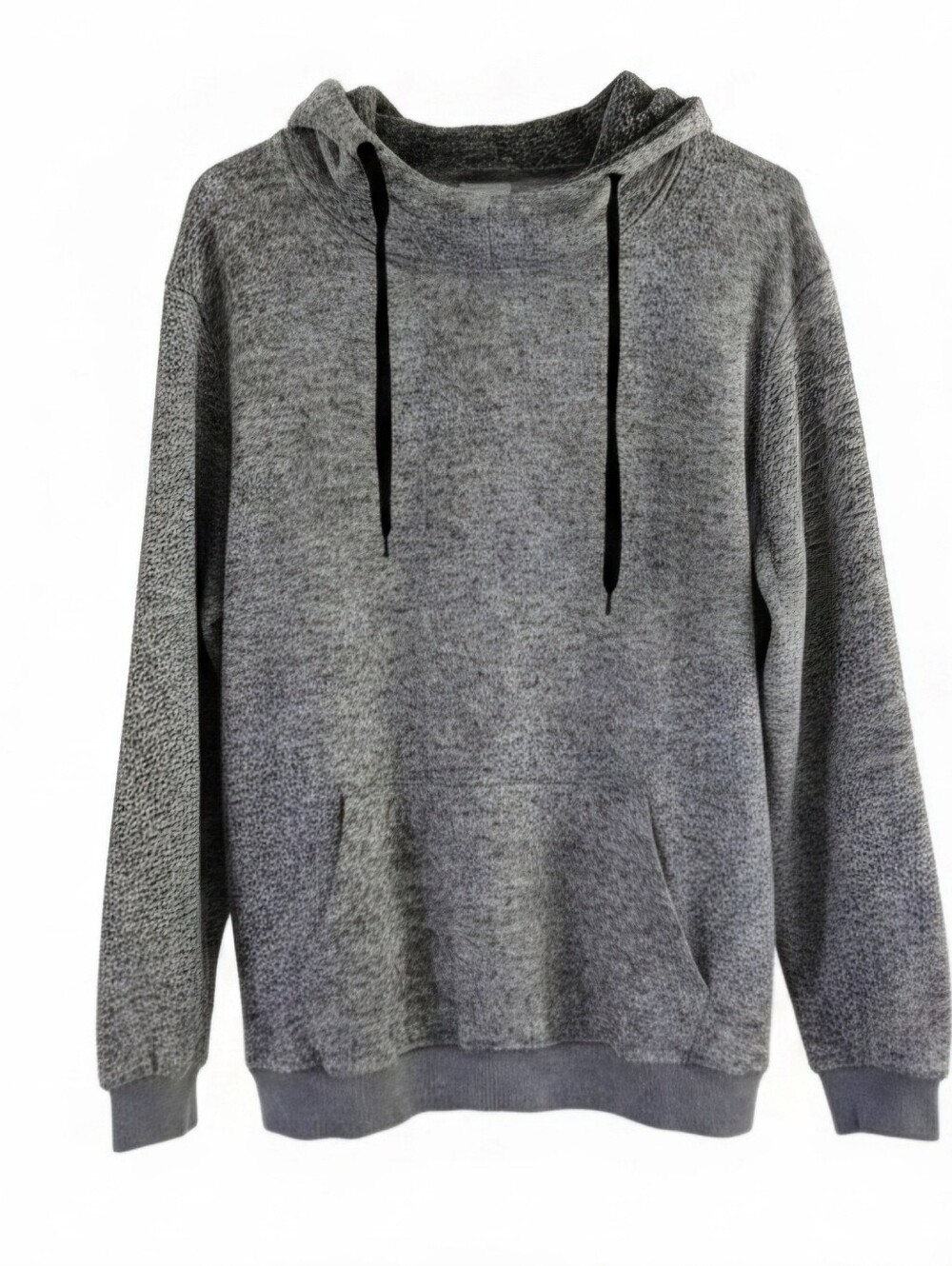 Grey Marled Pullover Hoodie Cowl Neck Kangaroo Pocket Size M